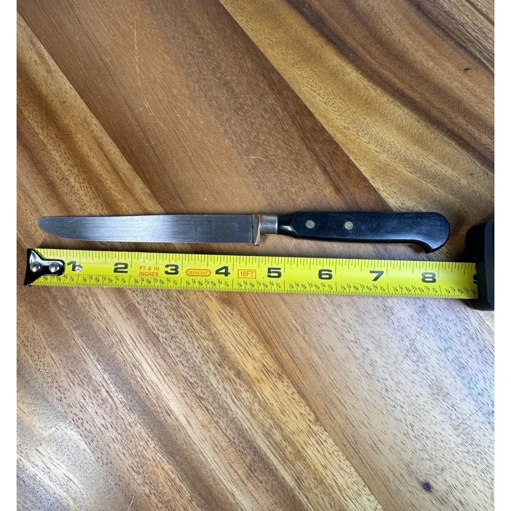 Vintage IMPERIAL‎ Stainless Serrated Grannys Kitchen Utility Knife Ebony Handle